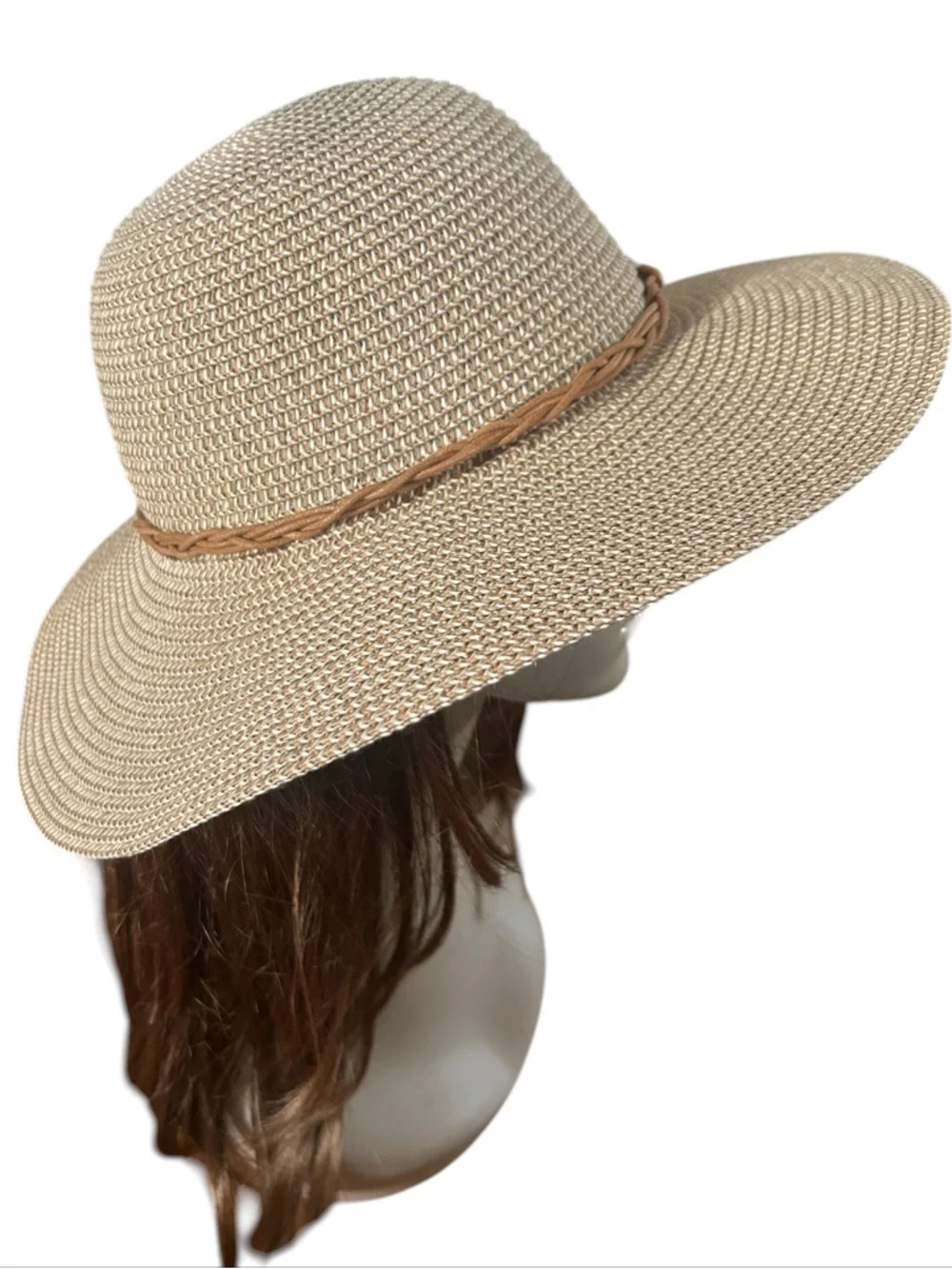 Vintage Wide Brim Straw Hat with Braided Trim - Picture 6 of 8